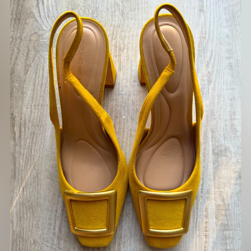 Yellow Women's Slingback Heels